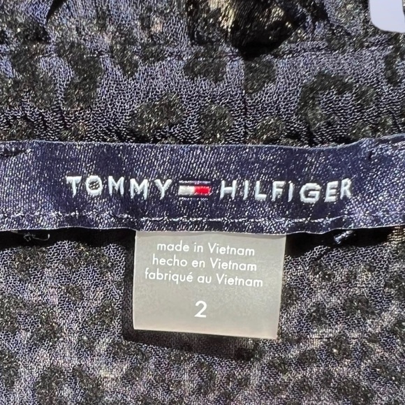 🌻NEW (w/tag) Tommy Hilfiger Long Sleeve V-Neck Tiered Skirt Chiffon Dress sz 2 - Picture 10 of 12